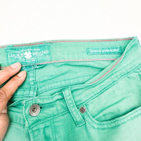 Lucky Brand Charlie Super Skinny Green Jeans Size 8 / 29 - Picture 6 of 11